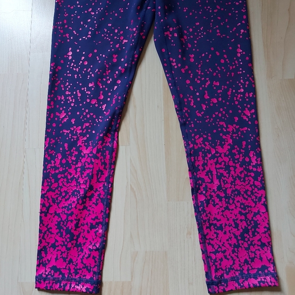 Zyia Active Navy/Pink Splatter Print Leggings - Picture 3 of 9